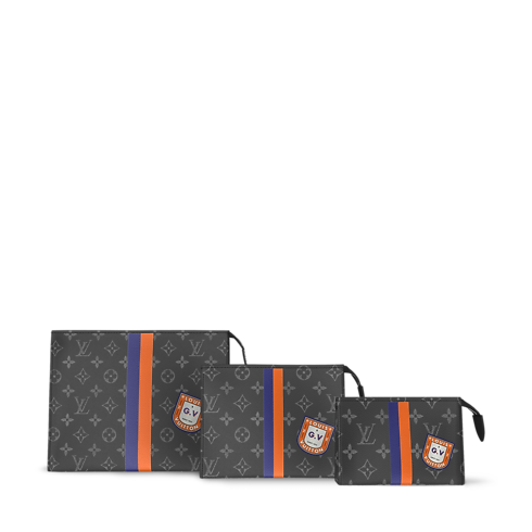 Widok Zestaw trzech kosmetyczek Toilet Pouch Mon Monogram z przodu