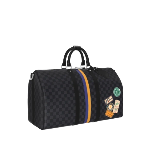Keepall 50 Mon Monogram Płótno Damier Graphite in Kufry, Podróże i Dom's Torby podróżne i Walizki na kółkach Personalizacja akcesoriów podróżnych collections by Louis Vuitton (Powiększenie produktu)