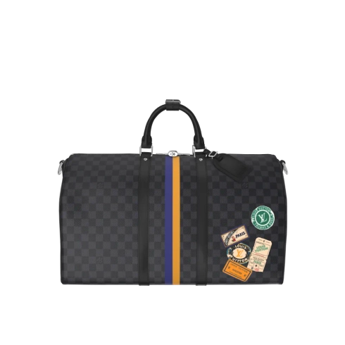 Keepall 50 Mon Monogram Płótno Damier Graphite in Kufry, Podróże i Dom's Torby podróżne i Walizki na kółkach Personalizacja akcesoriów podróżnych collections by Louis Vuitton (Powiększenie produktu)